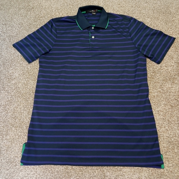 RLX Ralph Lauren Striped Polo Shirt Men's Size Medium - Picture 1 of 3